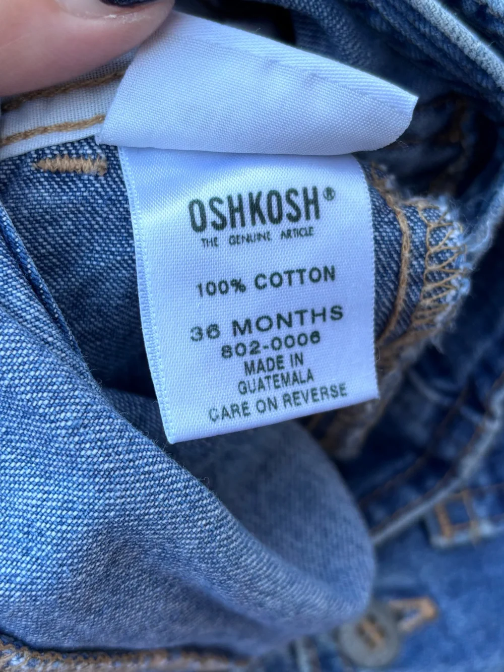 OSH KOSH 100% COTTON DENIM BLUE JEAN OVERALLS SIZE 3T